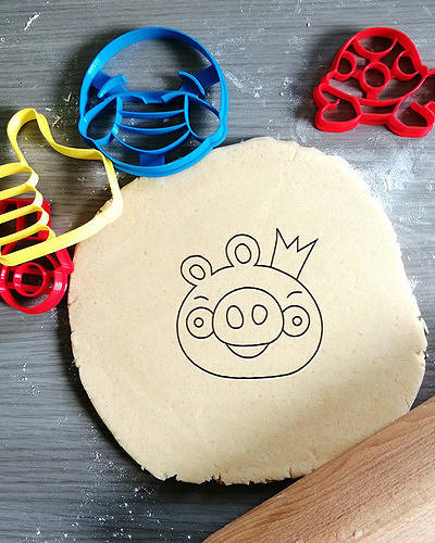 Pig Angry Birds Cookie Cutter 3D print model