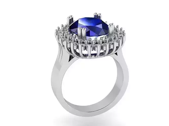 oval stone halo ring 0062