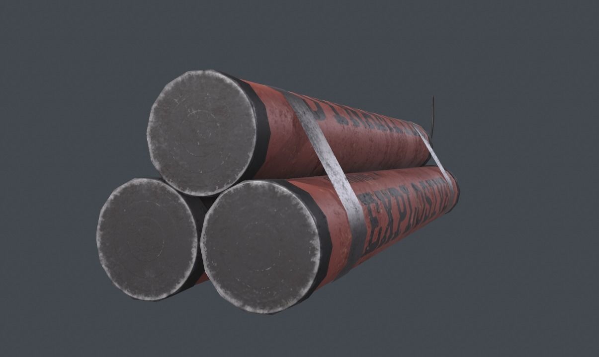 Dynamite bomb Low-poly 3D model_5