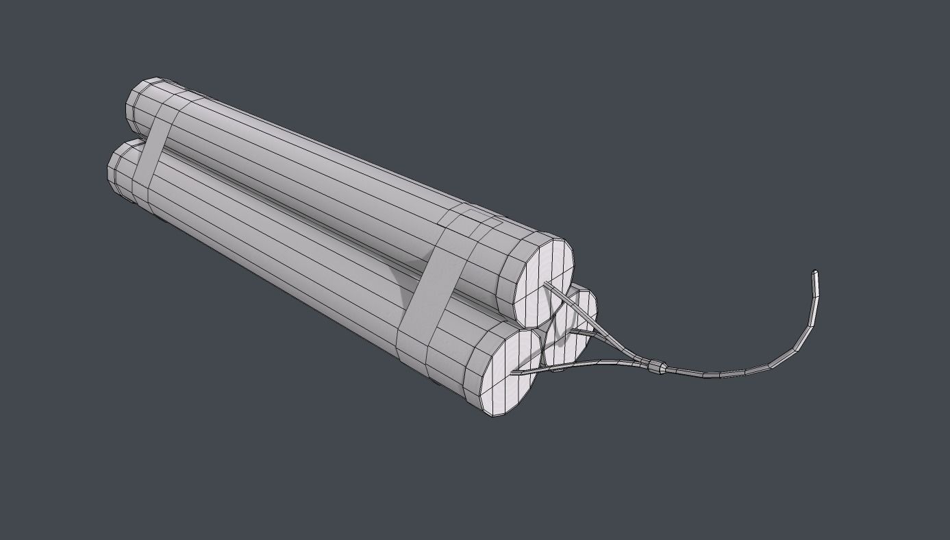 Dynamite bomb Low-poly 3D model_8