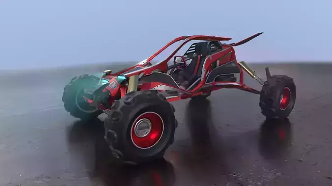 Sci-fi Buggy Car Low-poly 3D model