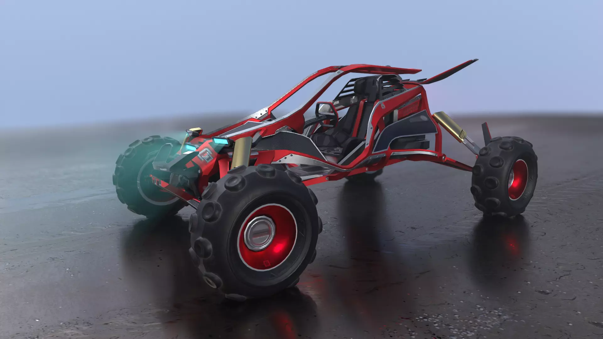 Sci-fi Buggy Car Low-poly 3D model_0