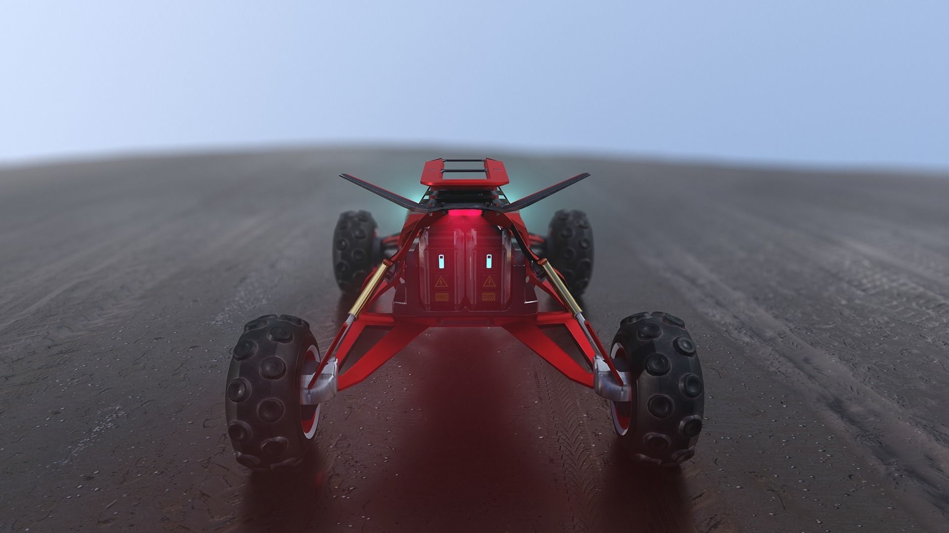 Sci-fi Buggy Car Low-poly 3D model_6