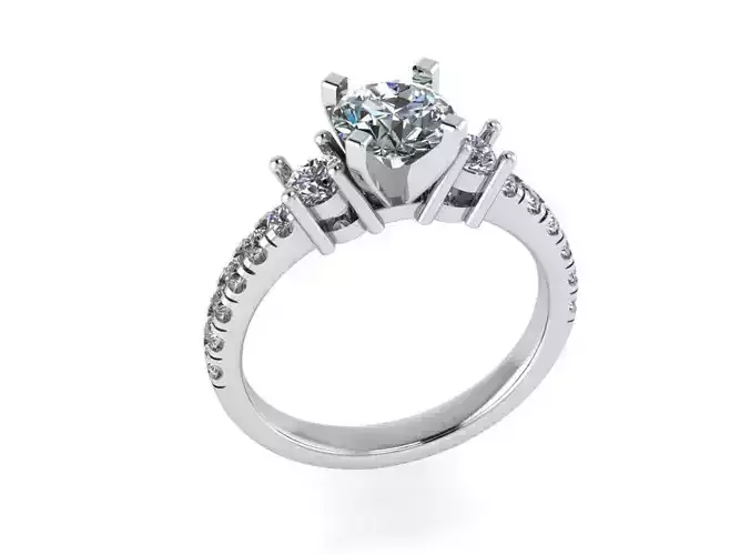 3 stone round ring with shanq stons 0058