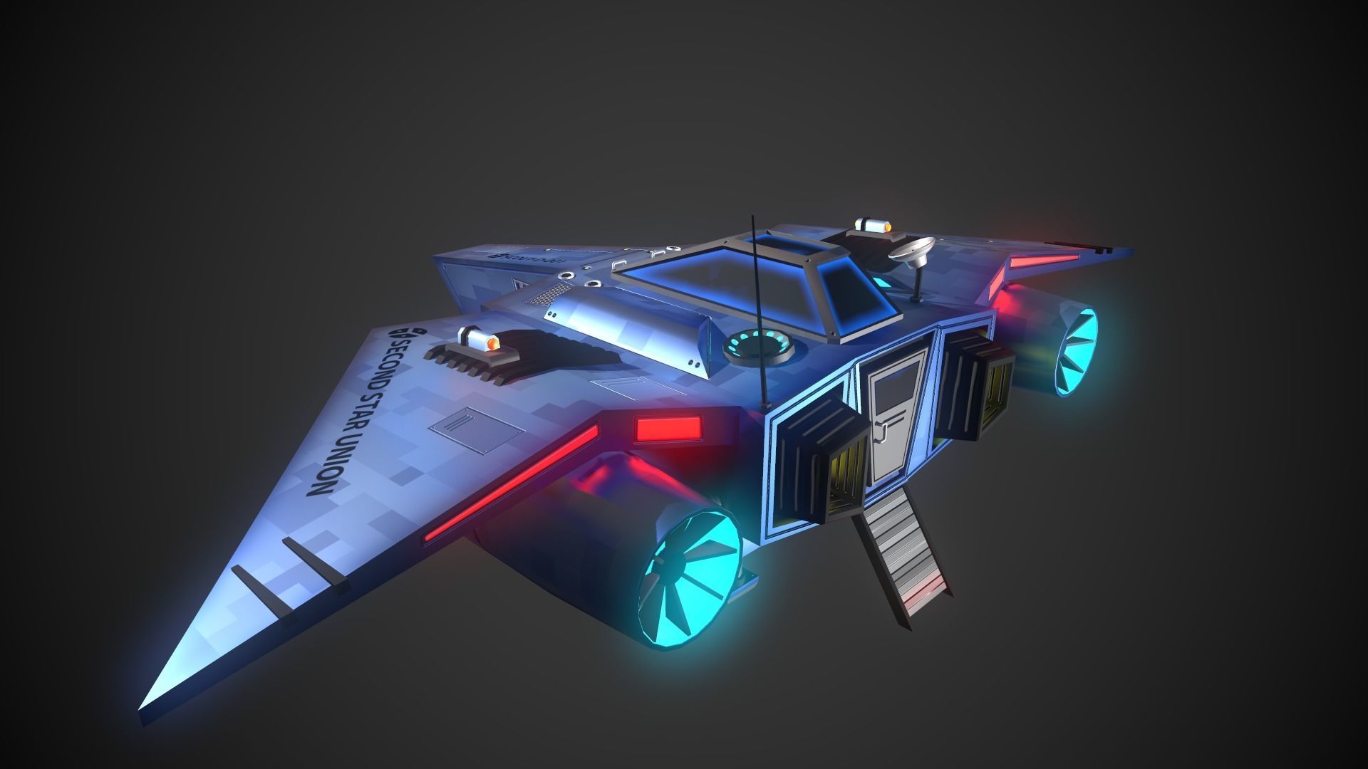 Small reconnaissance starship Scout-D-001 3D model_5