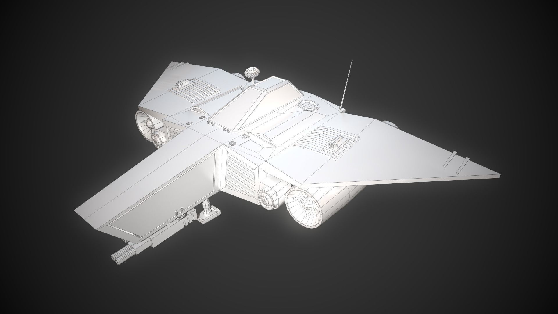 Small reconnaissance starship Scout-D-001 3D model_9