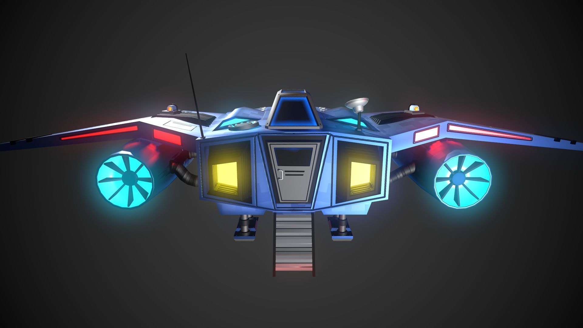 Small reconnaissance starship Scout-D-001 3D model_6