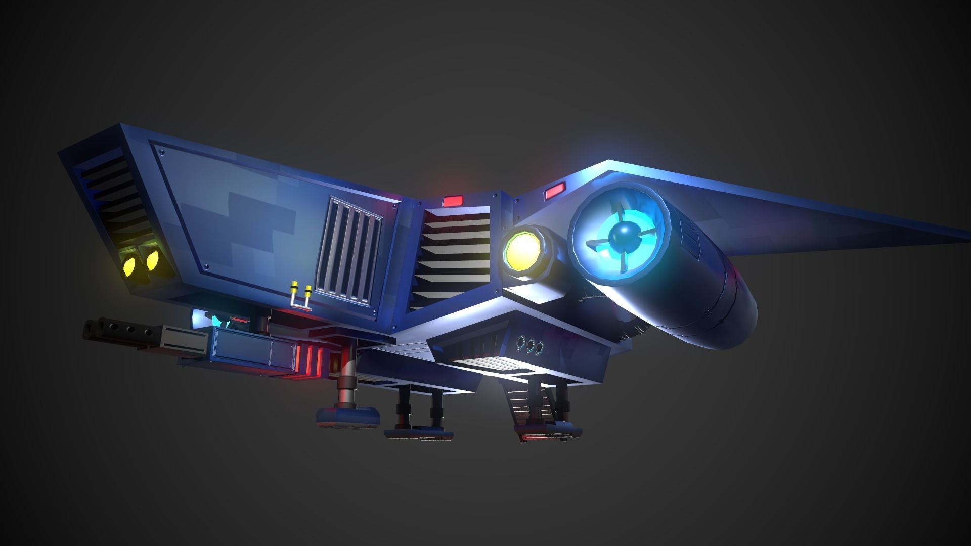 Small reconnaissance starship Scout-D-001 3D model_7