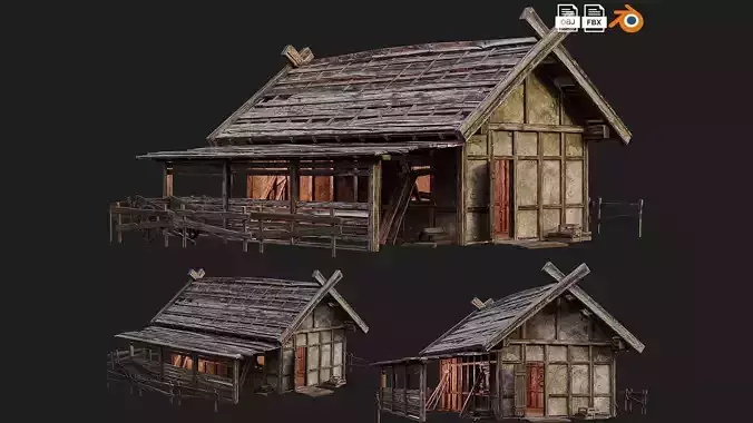Old Medieval Building House 4K Textures GameReady 55