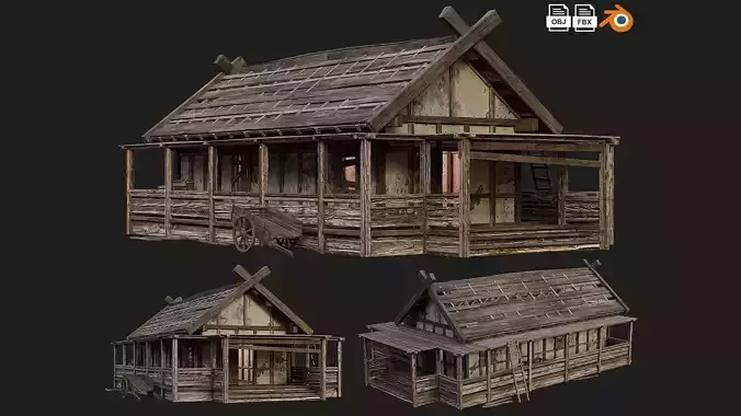 Old Medieval Building House 4K Textures GameReady 56