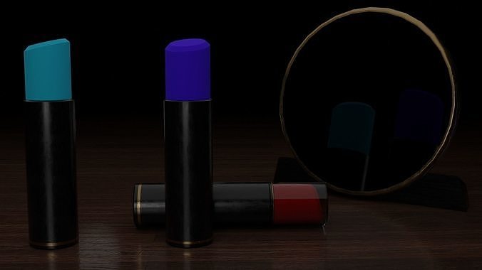 Lipstick and mirror for Archviz projects Free 3D model