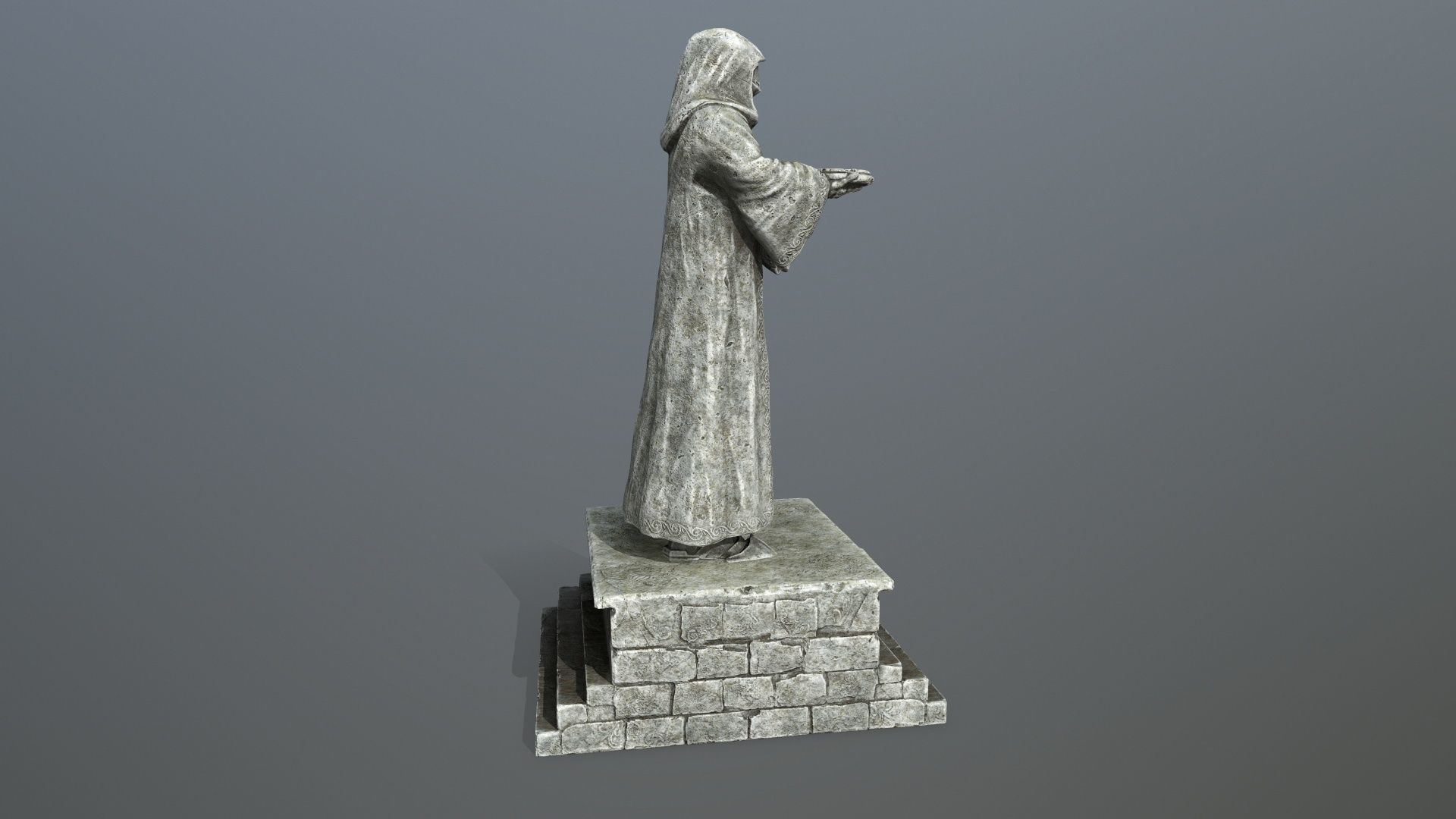 statue 1 lord of rings Low-poly 3D model_4