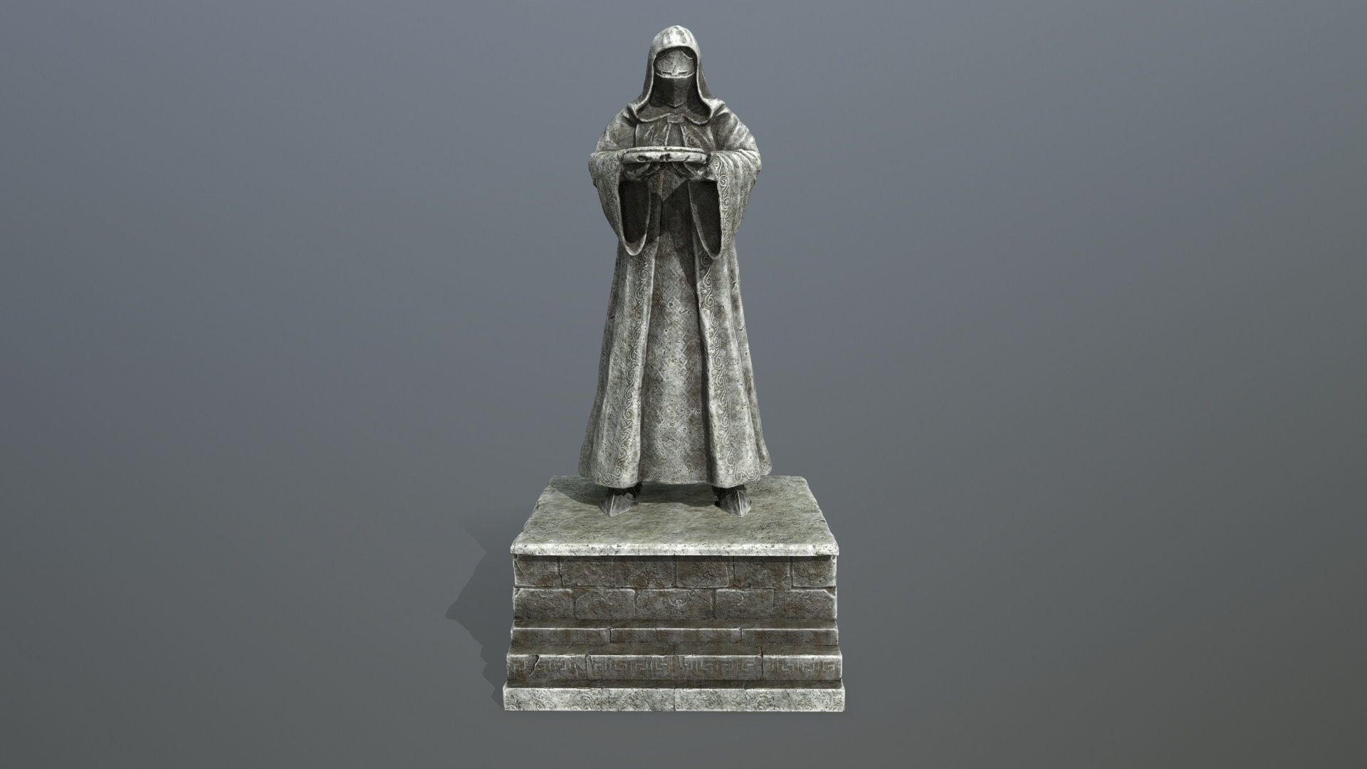 statue 1 lord of rings Low-poly 3D model_2