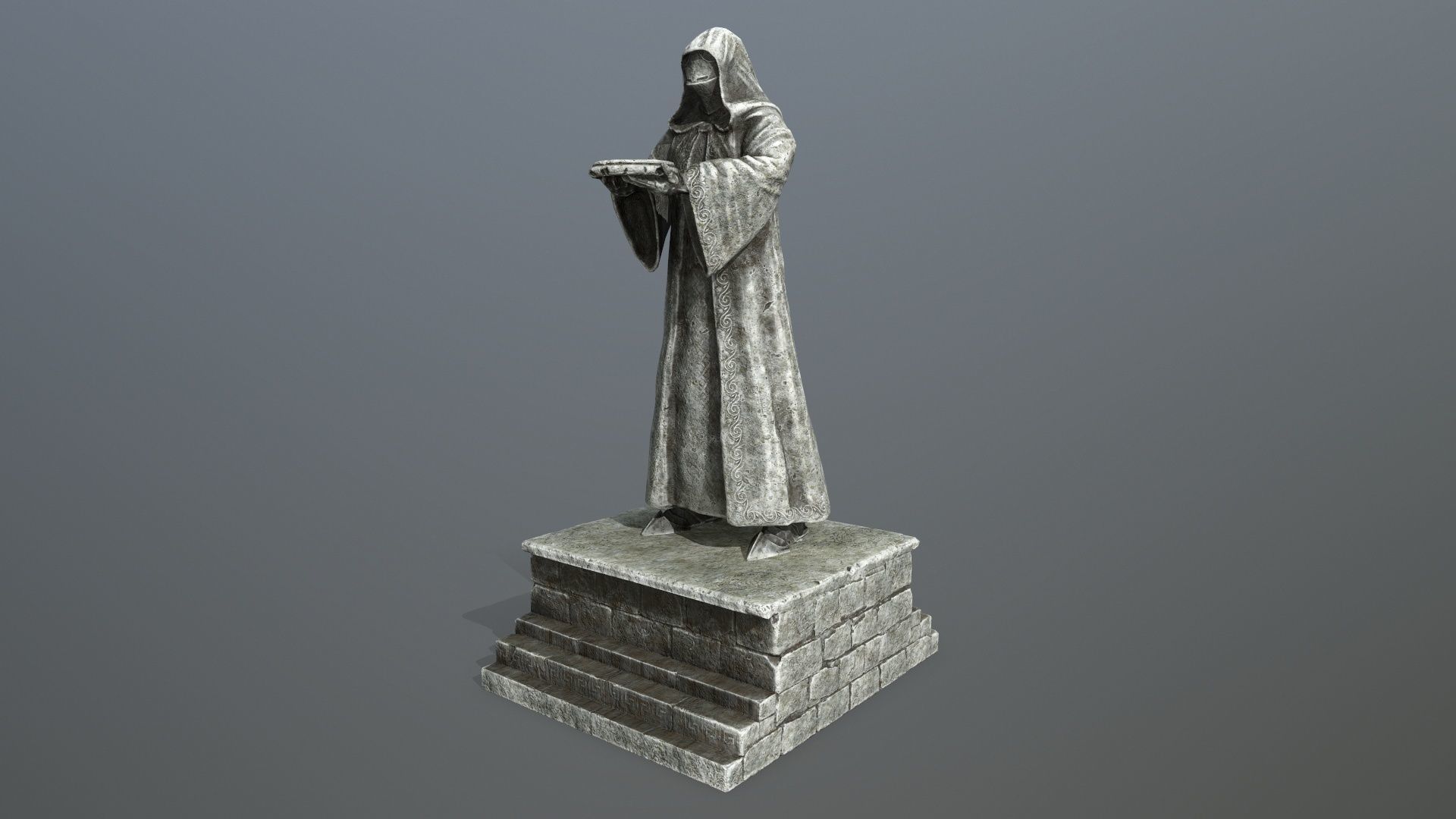 statue 1 lord of rings Low-poly 3D model_1