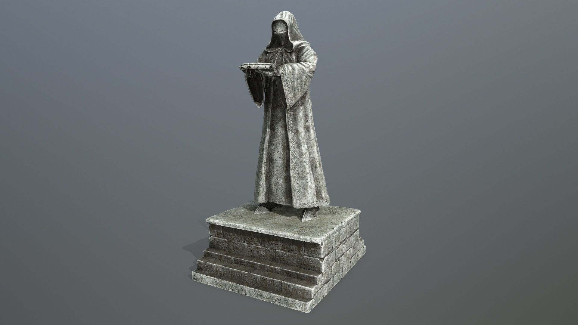 statue 1 lord of rings Low-poly 3D model_8