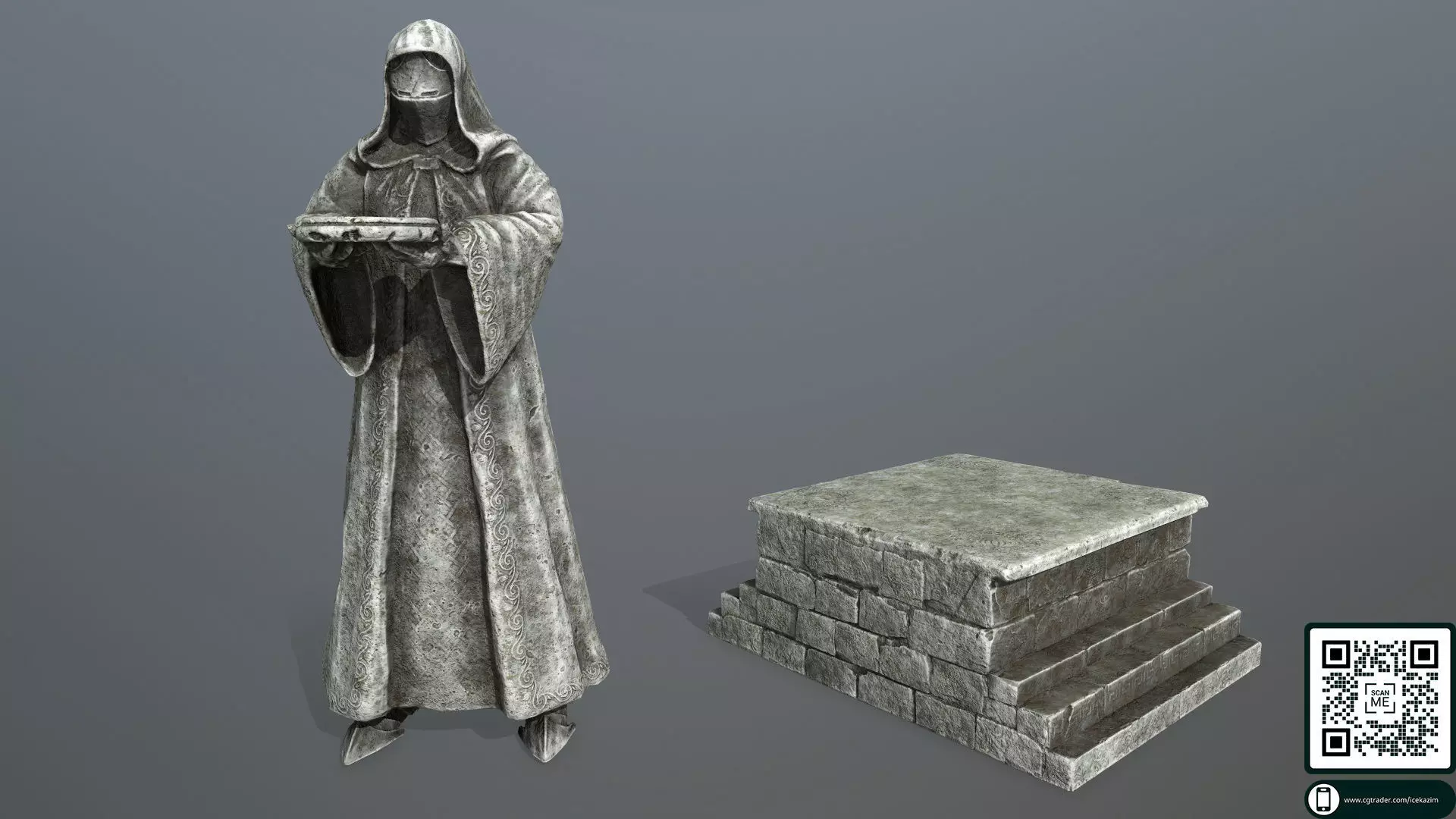 statue 1 lord of rings Low-poly 3D model_0