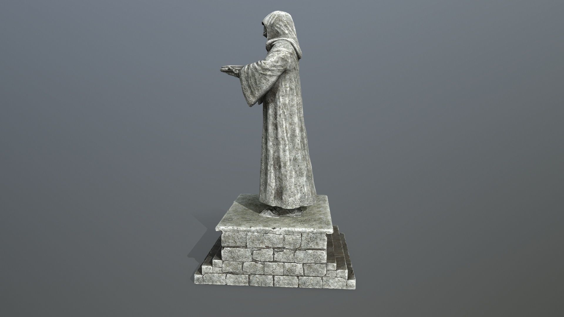statue 1 lord of rings Low-poly 3D model_7