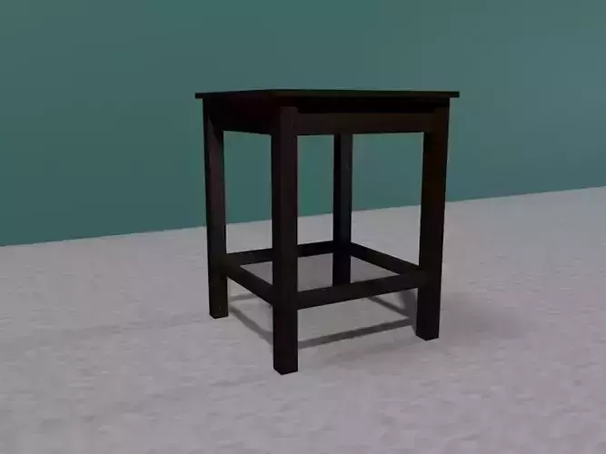 stool table in minecraft world Low-poly 3D model