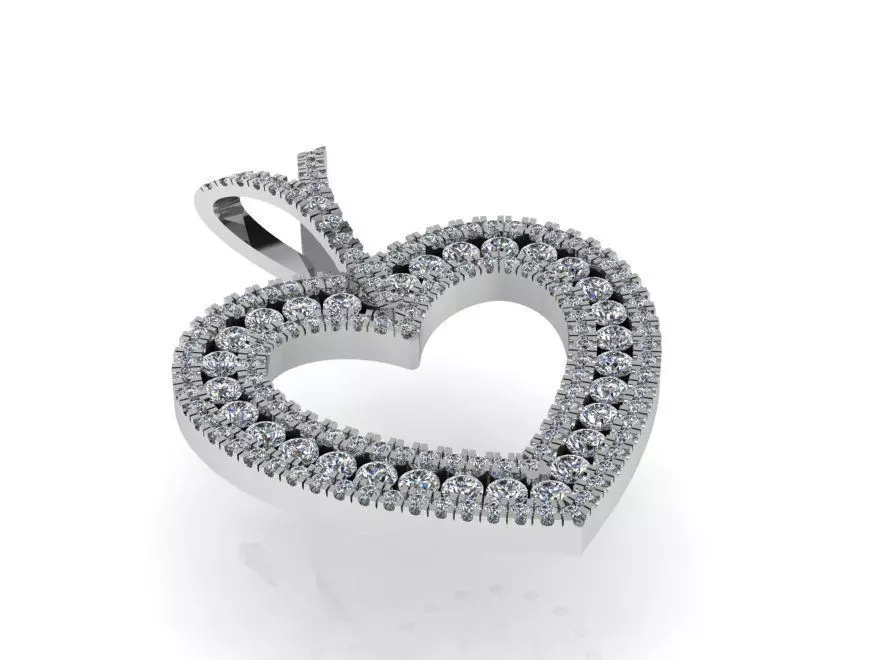 heart pendant 0053 3D print model_0