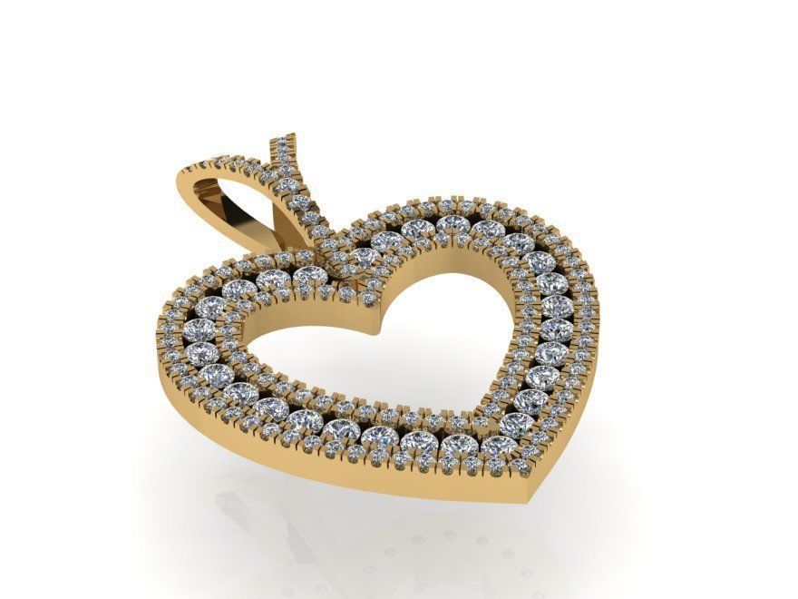 heart pendant 0053 3D print model_1