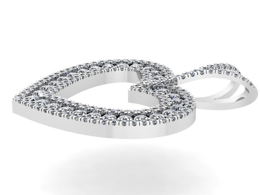 heart pendant 0053 3D print model_3