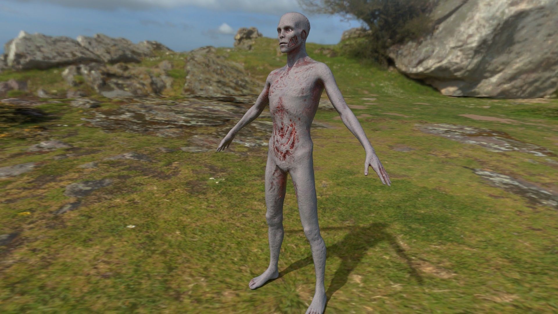 Zombie Monster Low-poly 3D model_4