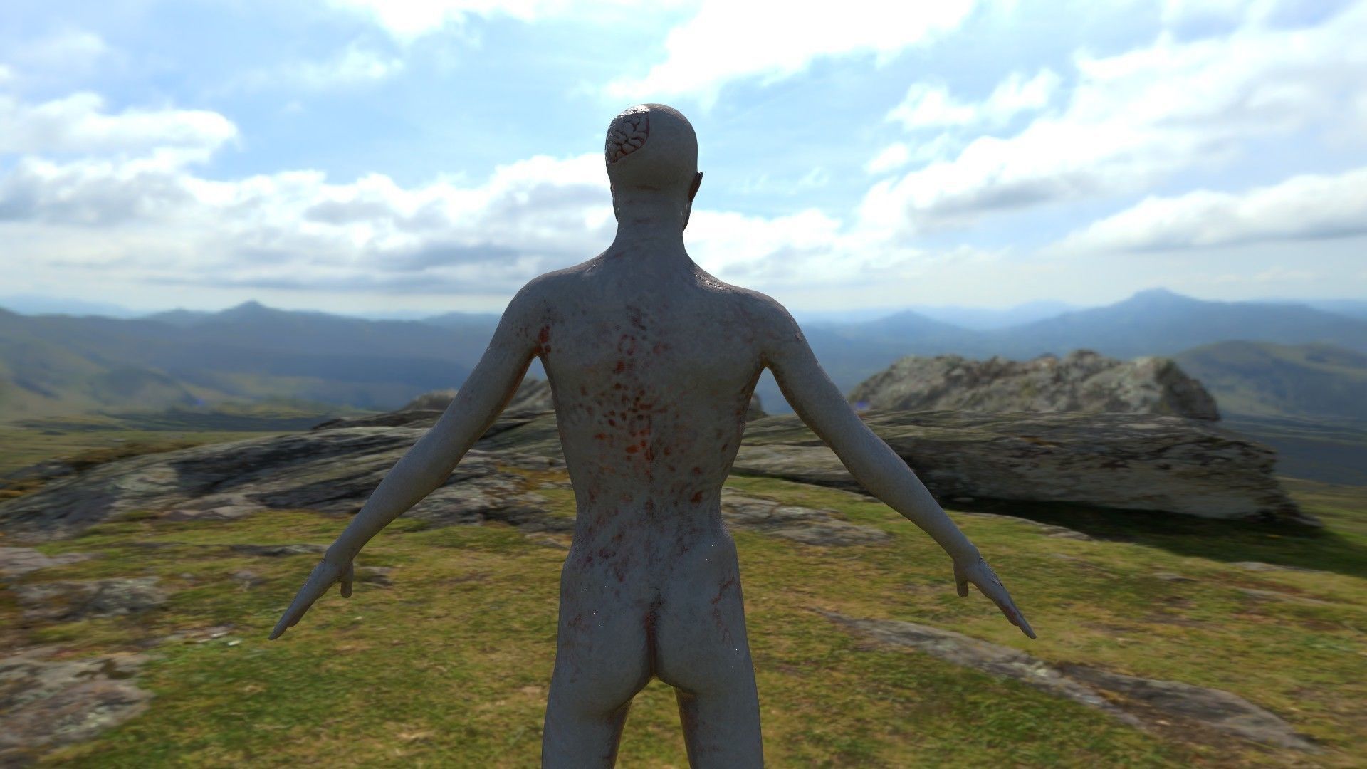 Zombie Monster Low-poly 3D model_2