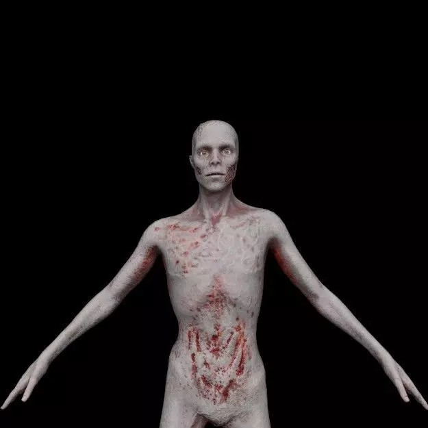 Zombie Monster Low-poly 3D model_0