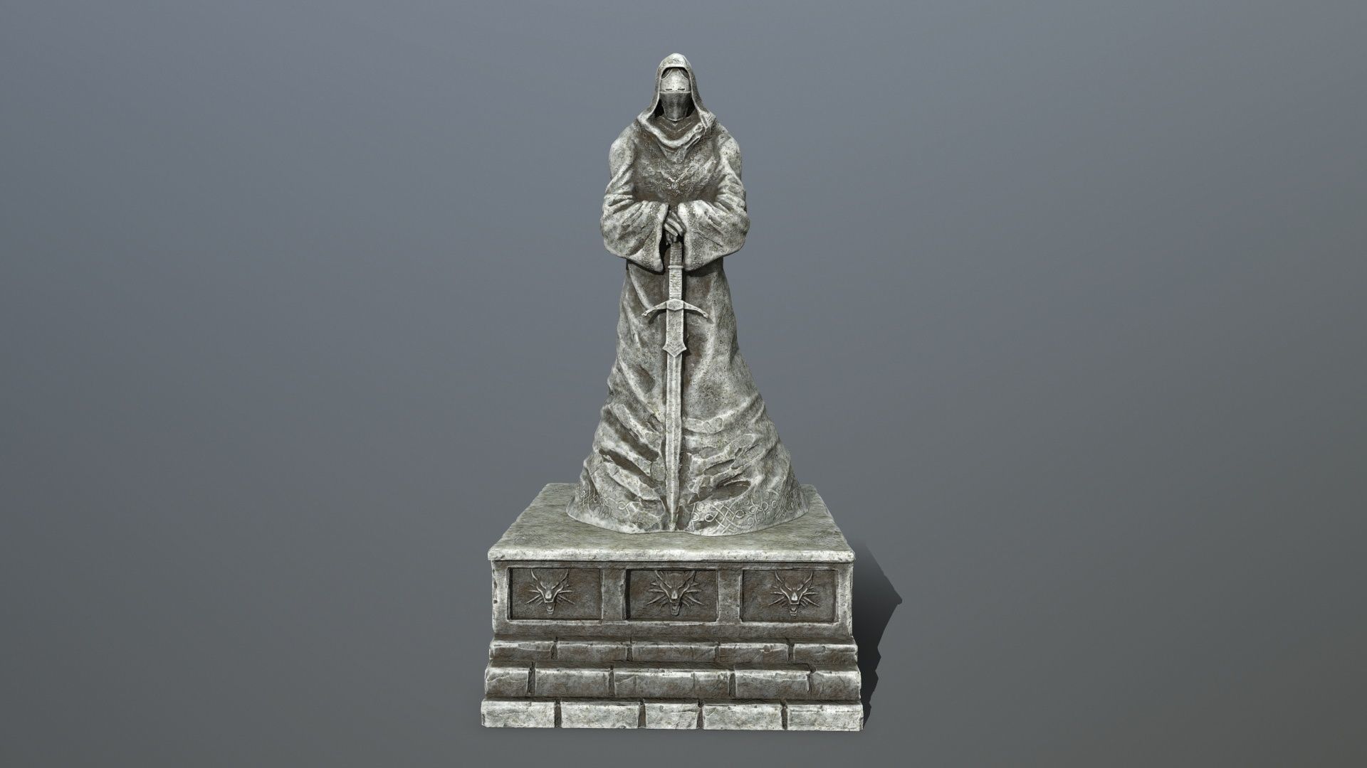 statue 4 lord of rings Low-poly 3D model_8