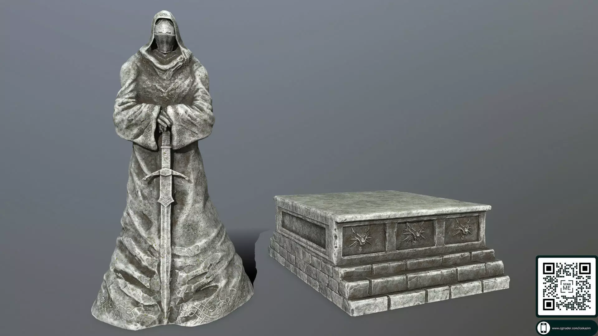 statue 4 lord of rings Low-poly 3D model_0