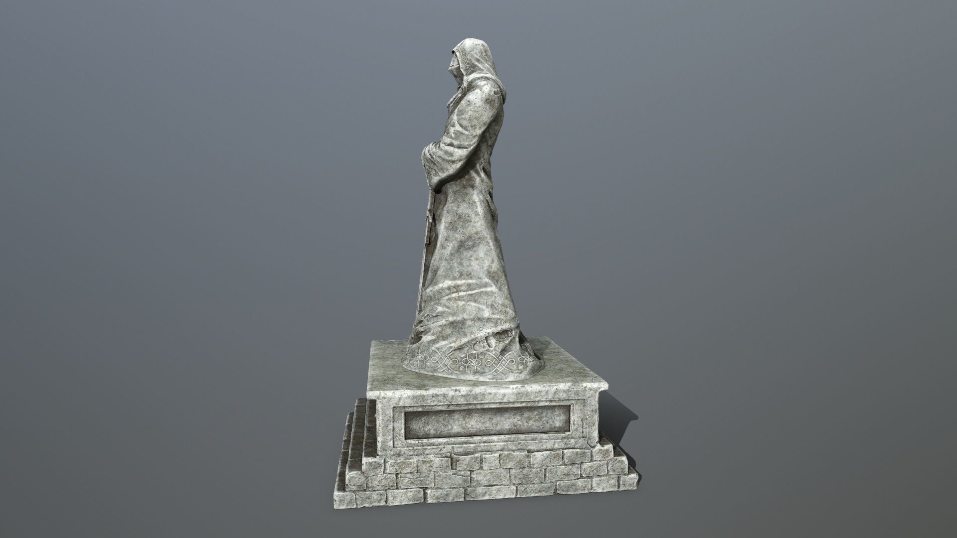 statue 4 lord of rings Low-poly 3D model_2