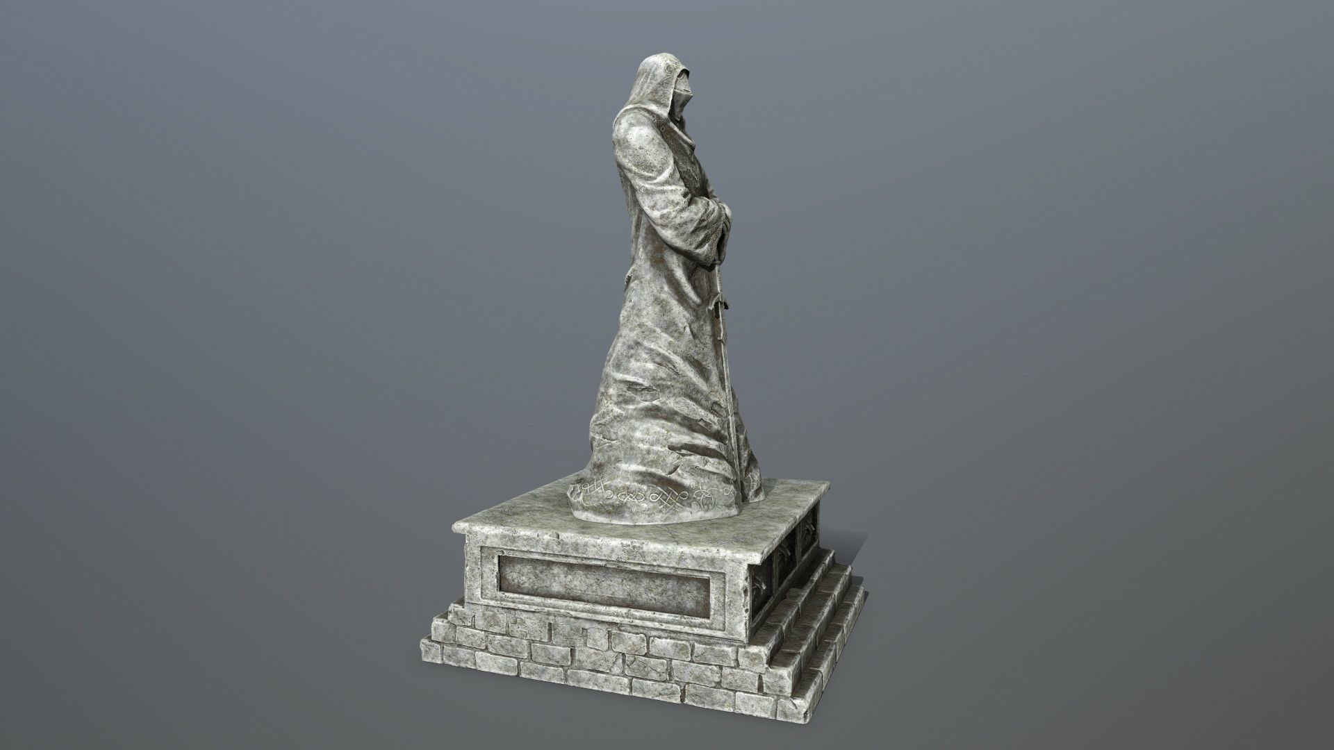 statue 4 lord of rings Low-poly 3D model_6