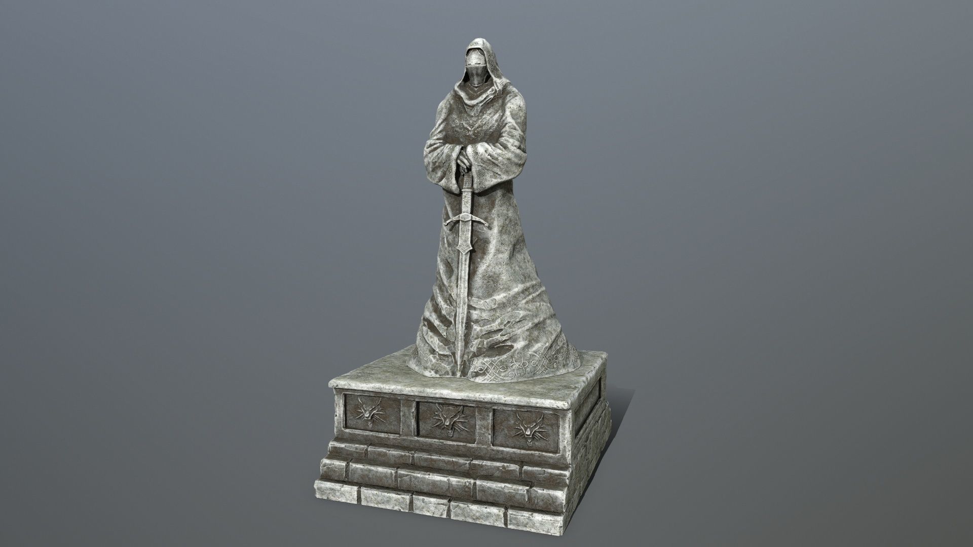 statue 4 lord of rings Low-poly 3D model_1