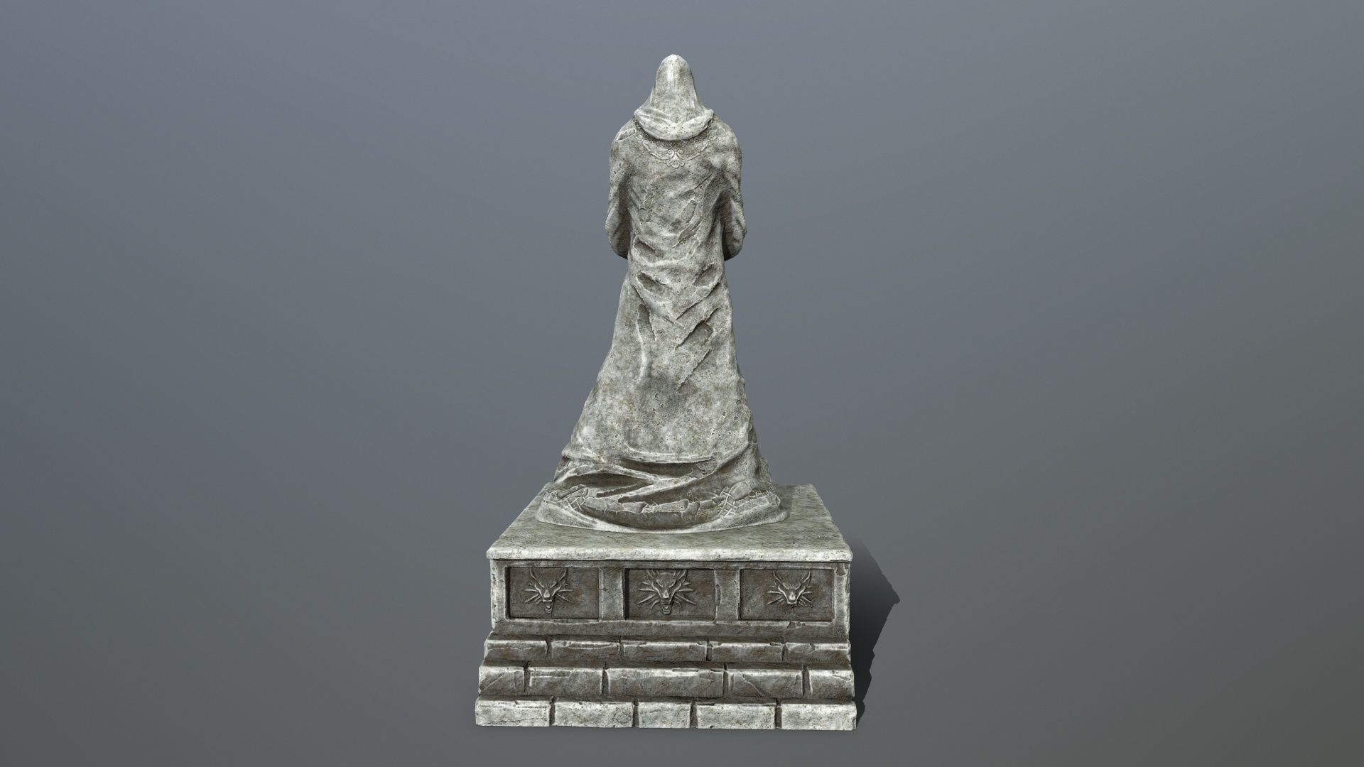 statue 4 lord of rings Low-poly 3D model_4