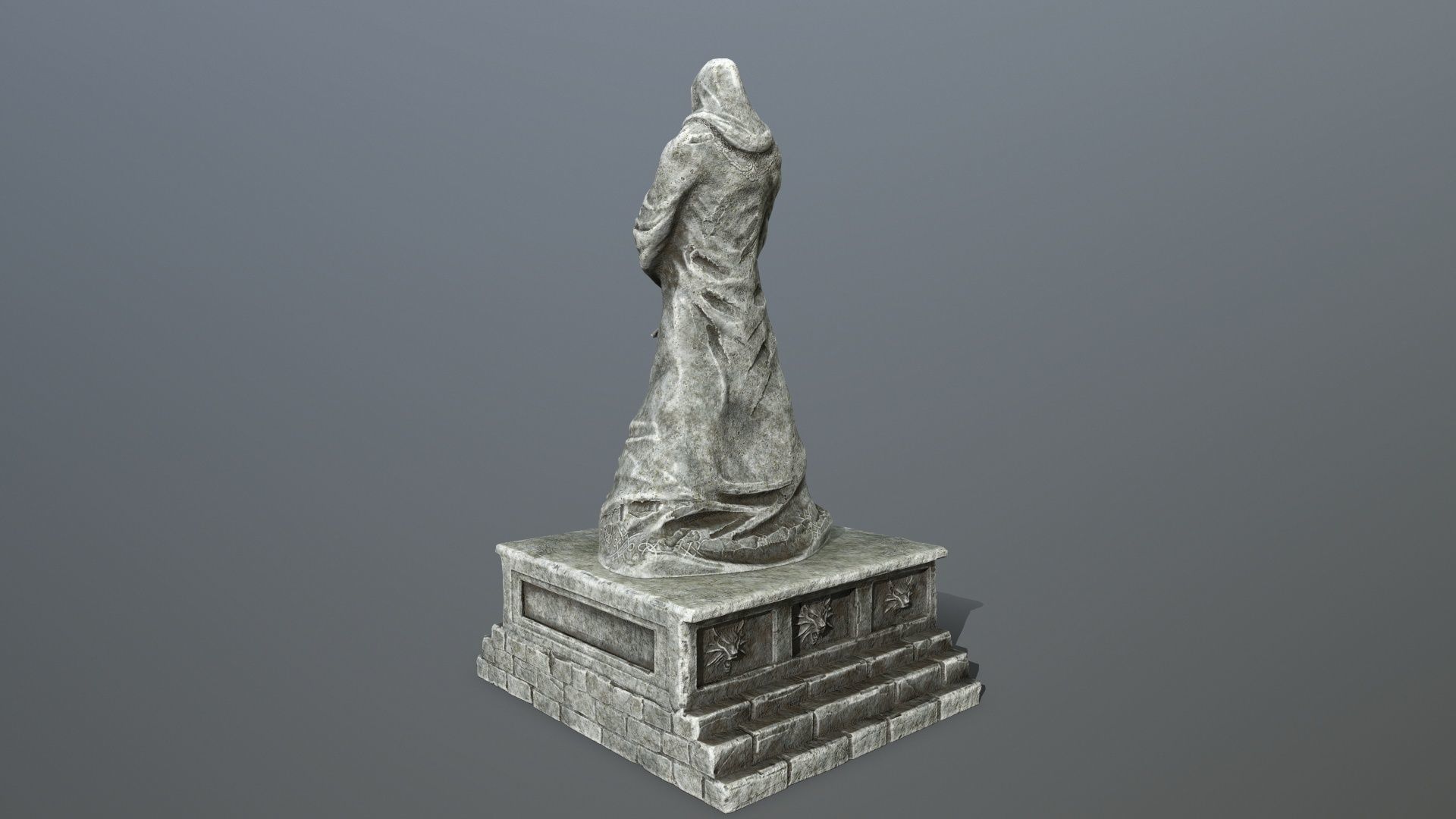 statue 4 lord of rings Low-poly 3D model_3