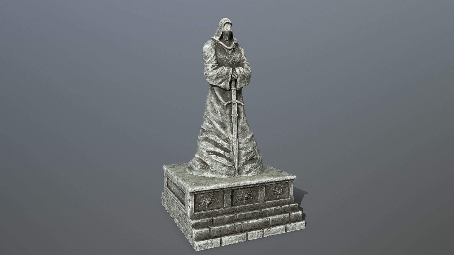 statue 4 lord of rings Low-poly 3D model_7