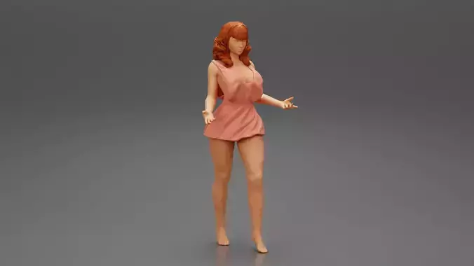 Stylish sexy woman in summer dress