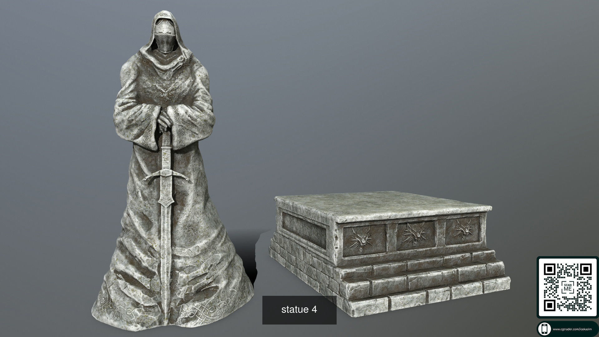 statue full set 3D Model Collection_5