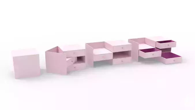 Three Drawers Gift Box 3D model