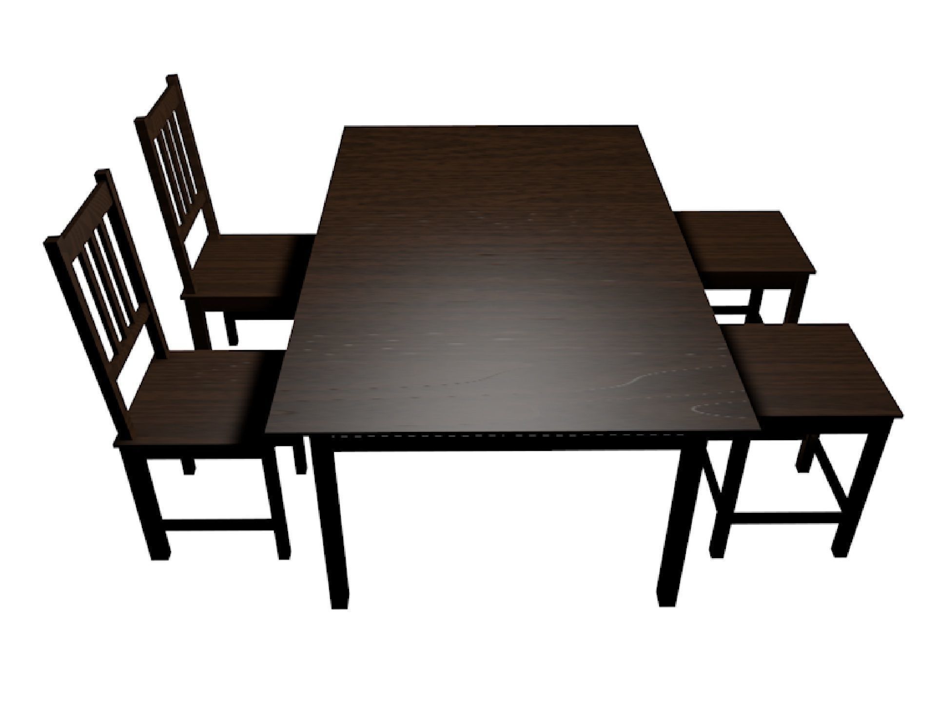 table and chairs 3D model_1