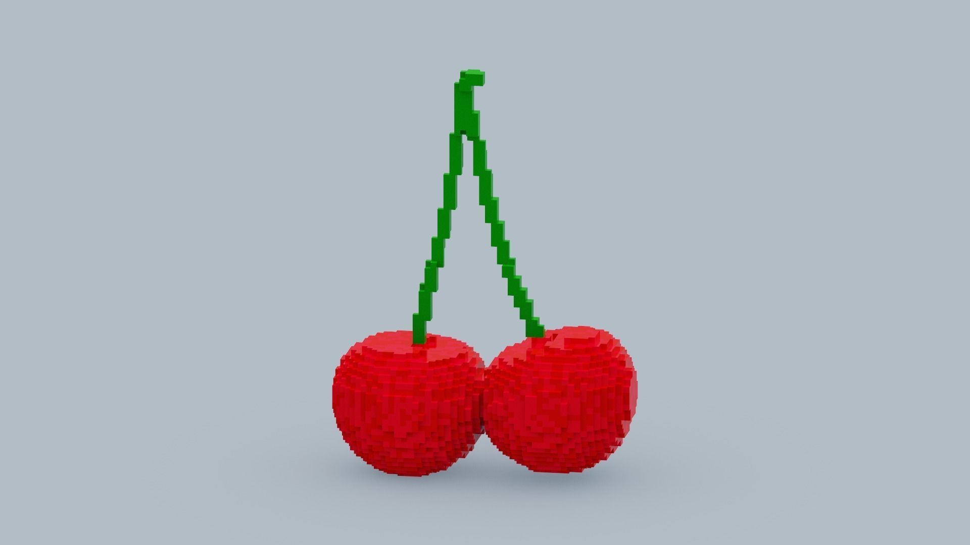 Voxel Cherry Low-poly 3D model_1