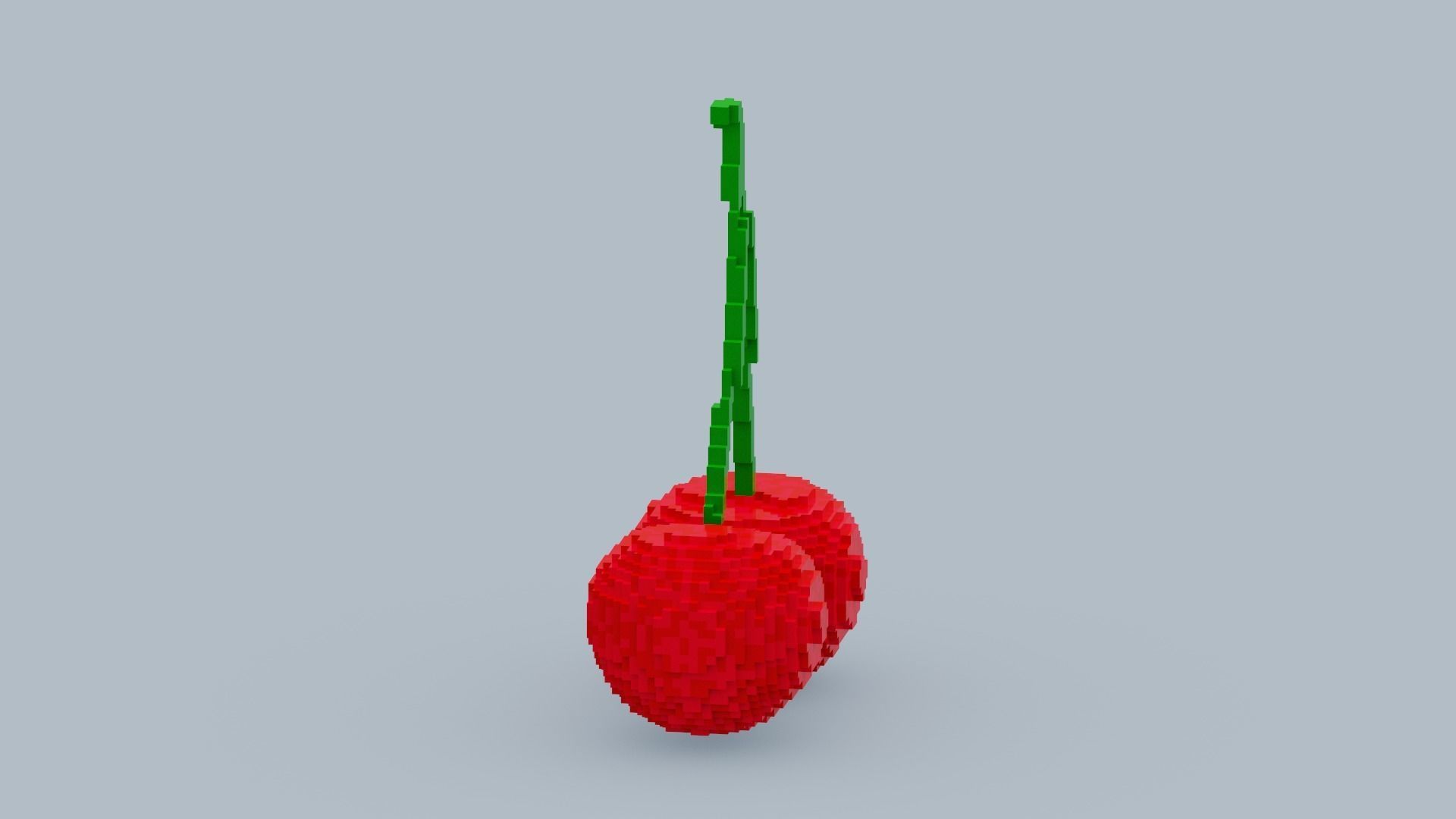 Voxel Cherry Low-poly 3D model_4