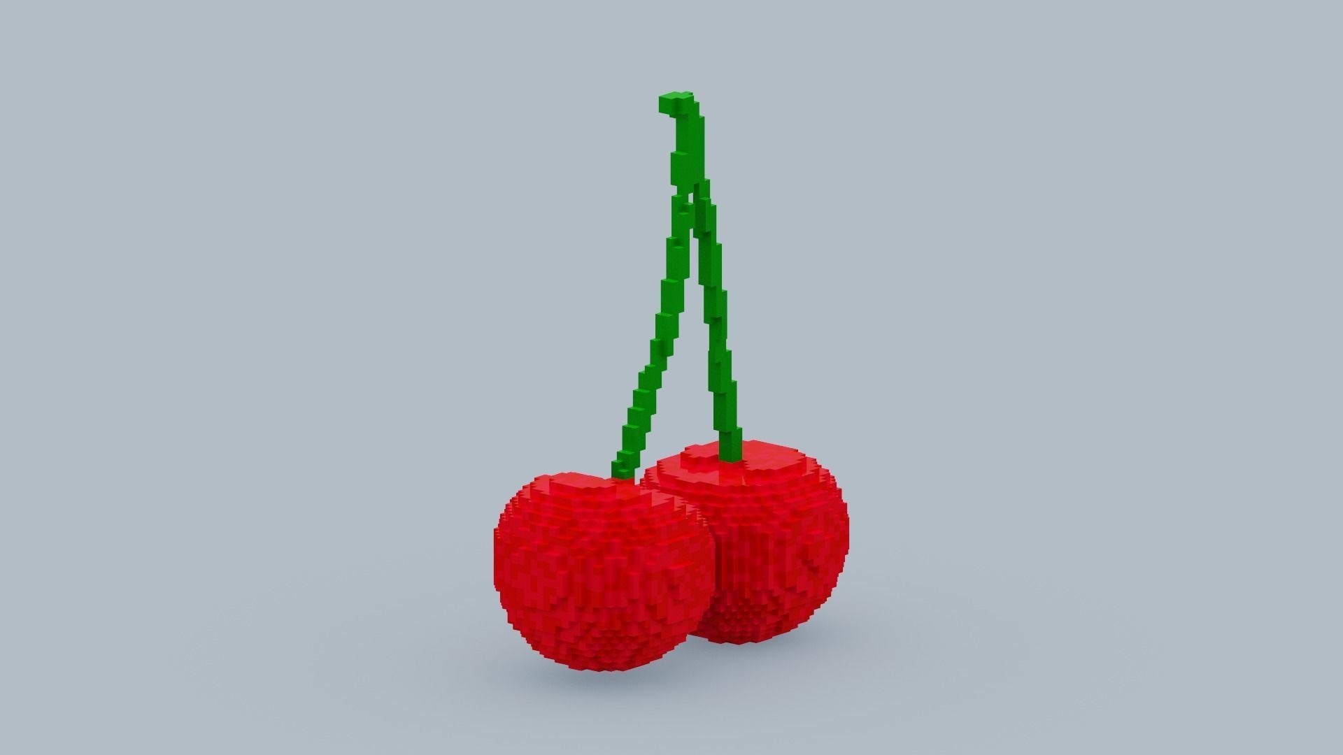 Voxel Cherry Low-poly 3D model_5