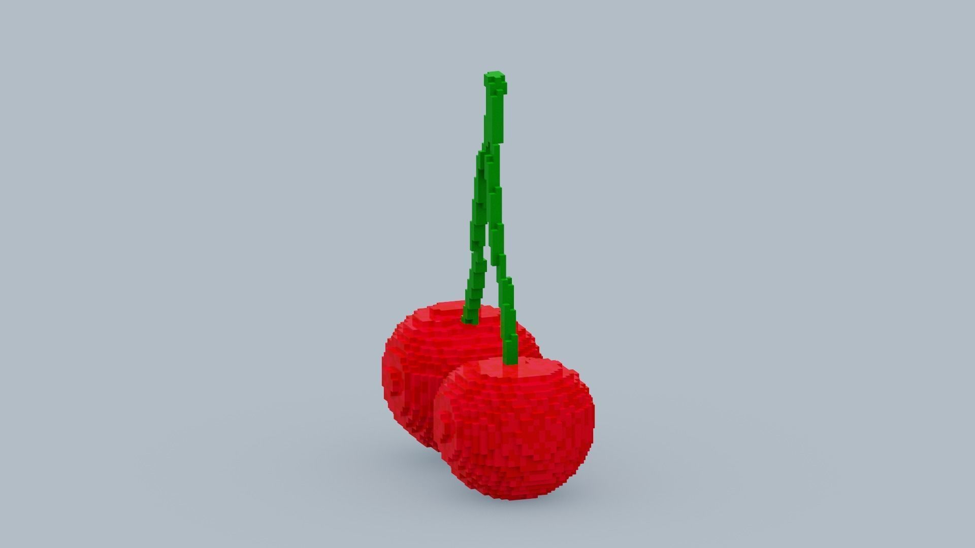 Voxel Cherry Low-poly 3D model_9