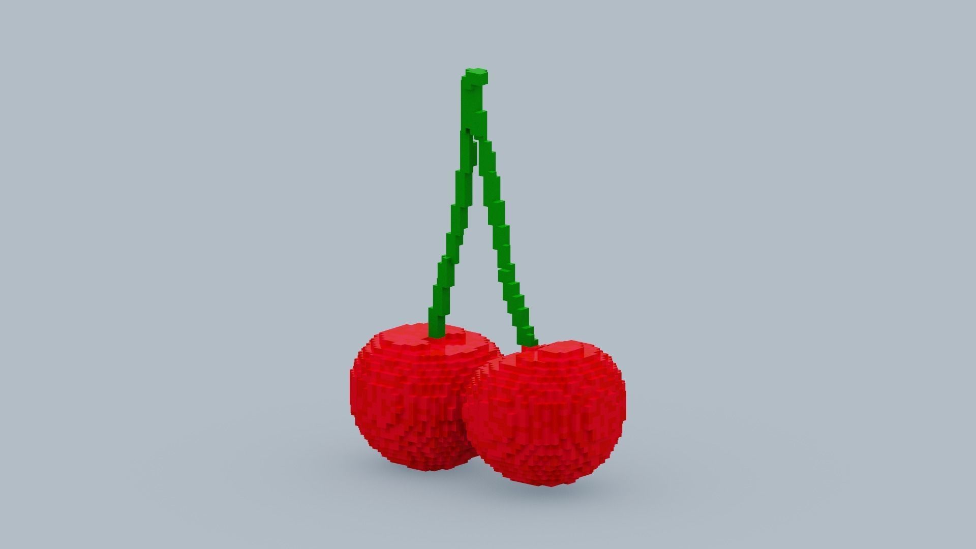 Voxel Cherry Low-poly 3D model_2