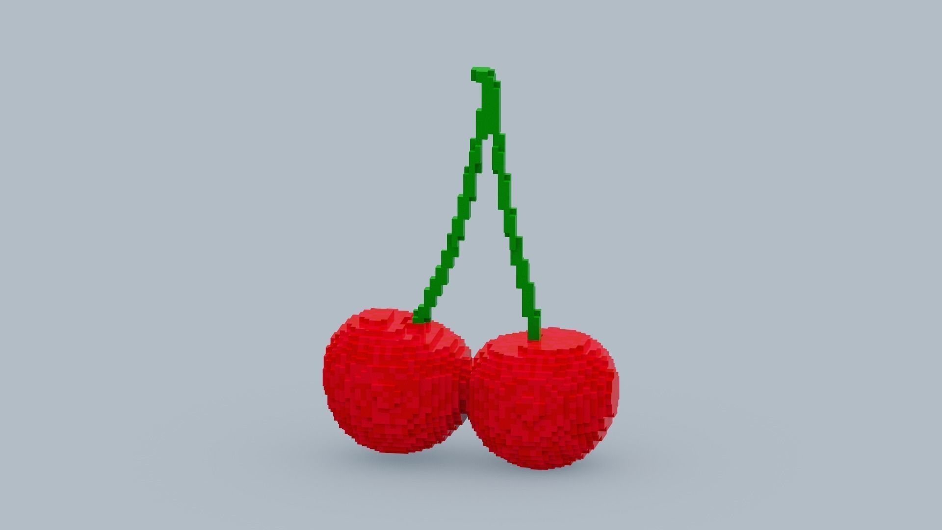 Voxel Cherry Low-poly 3D model_7
