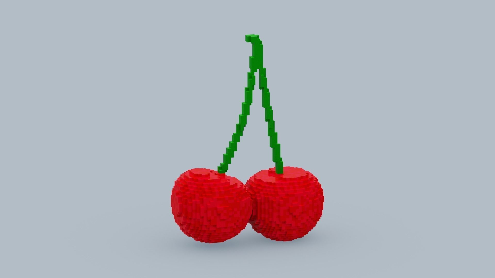 Voxel Cherry Low-poly 3D model_6