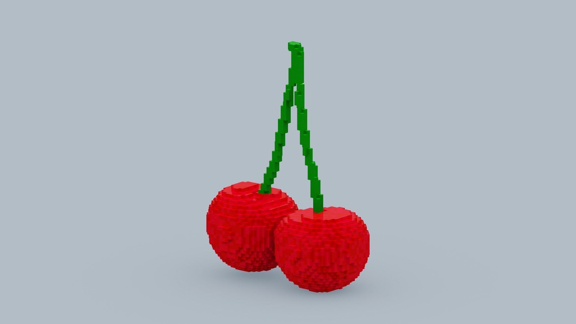 Voxel Cherry Low-poly 3D model_8