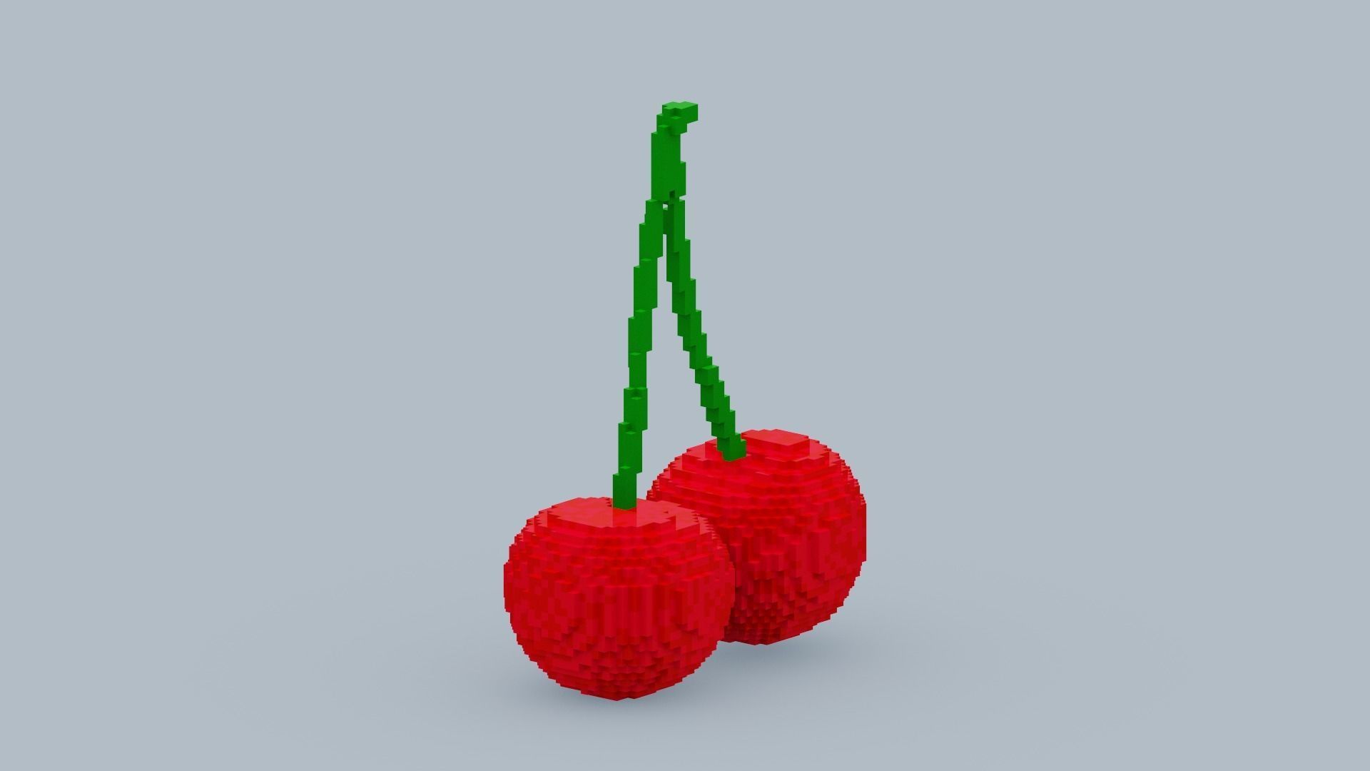 Voxel Cherry Low-poly 3D model_11