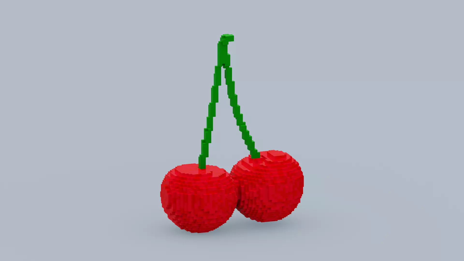 Voxel Cherry Low-poly 3D model_0
